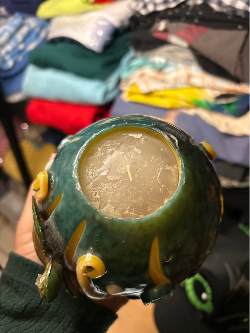 Wax figure with turtle/candle built-in